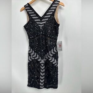 NWT SPY ZONE EXCHANGE Sequined Beaded Sexy Dress Sz Small Y2K